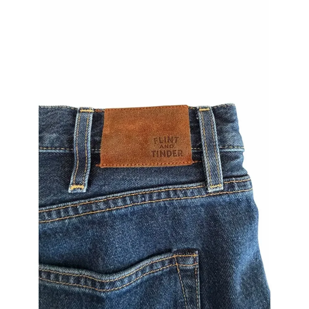 Flint and Tinder Selvedge Straight Fit Jeans Dark Wash Made in USA 38x34 Utility
